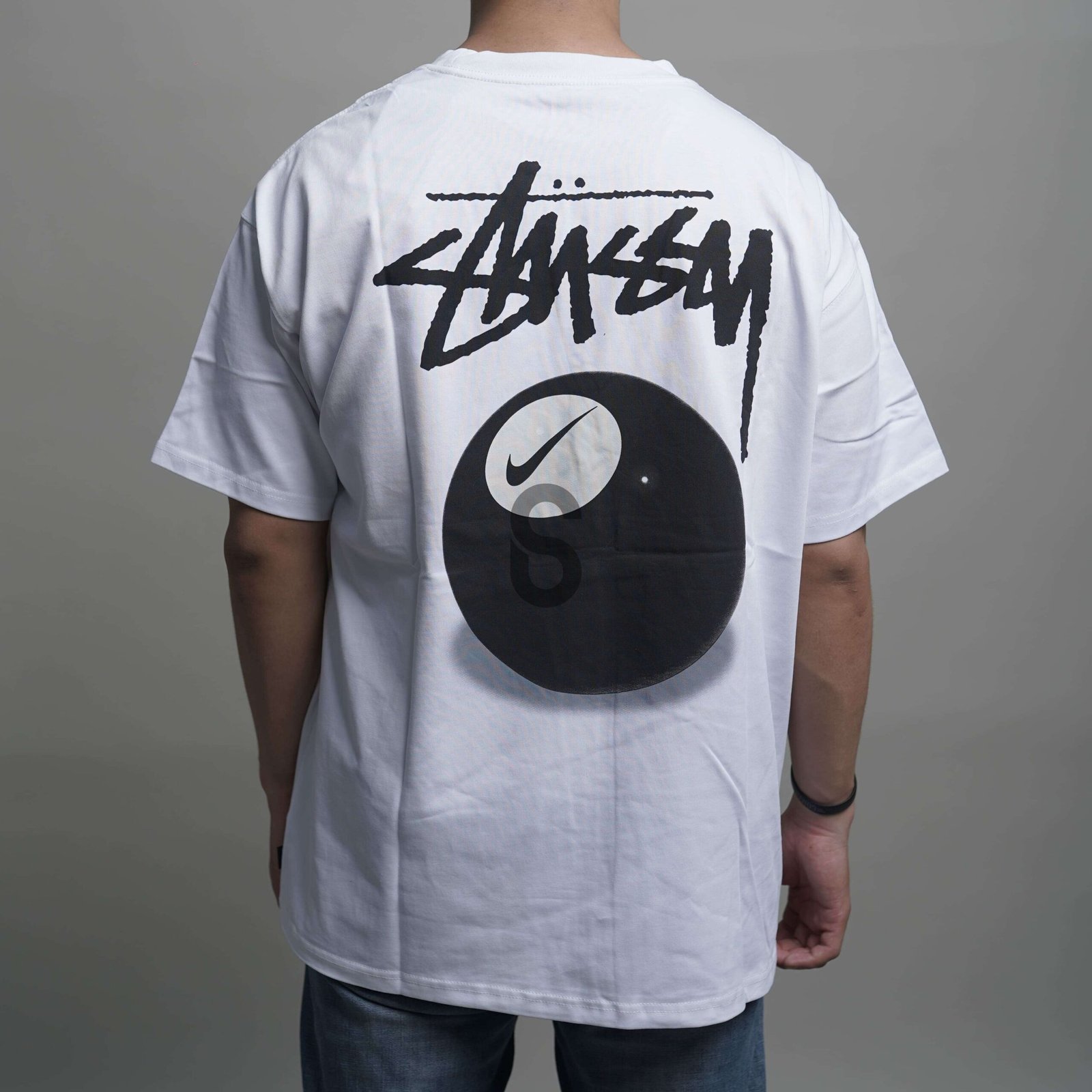 STUSSY Tee x Nike 8 Ball Swoosh White