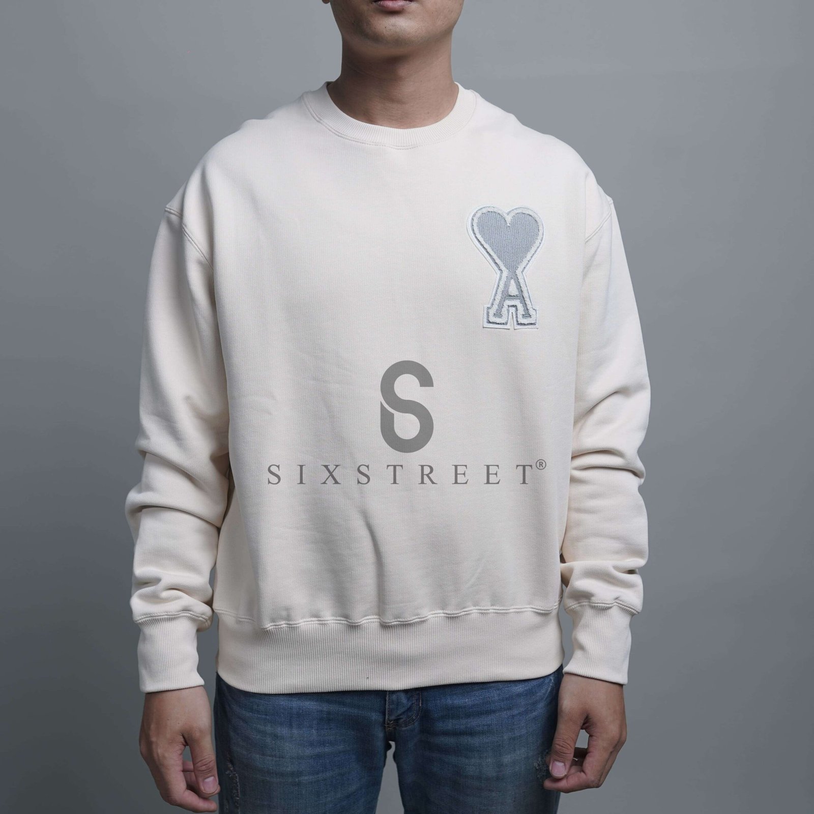 AMI PARIS Sweater Decoeur Cream