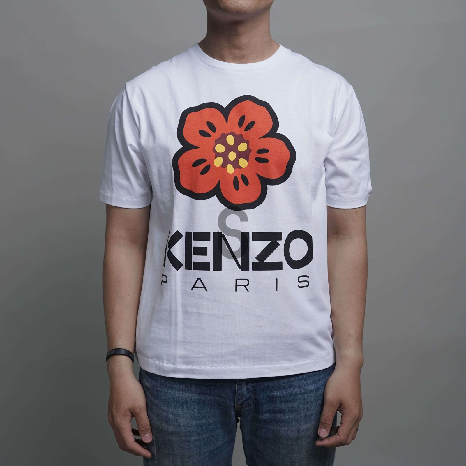 KENZO Tee Big Red Flower White