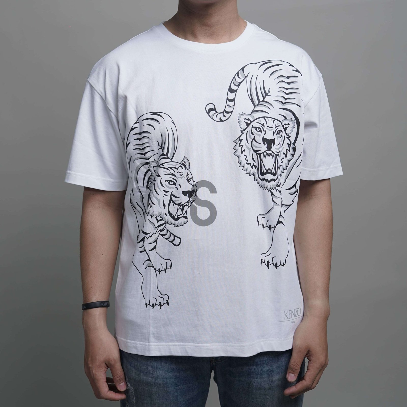 Kenzo Tee Double Tiger Printed White DLS