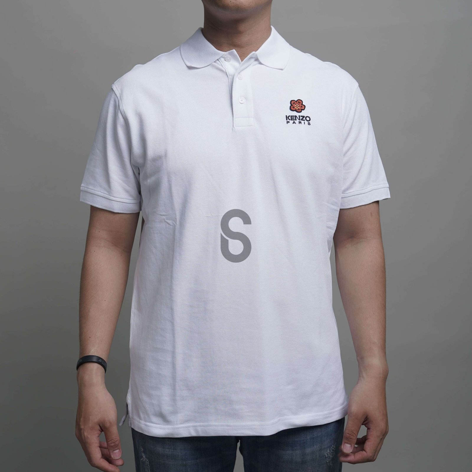 KENZO Polo Shirt Boke Flower Crest White