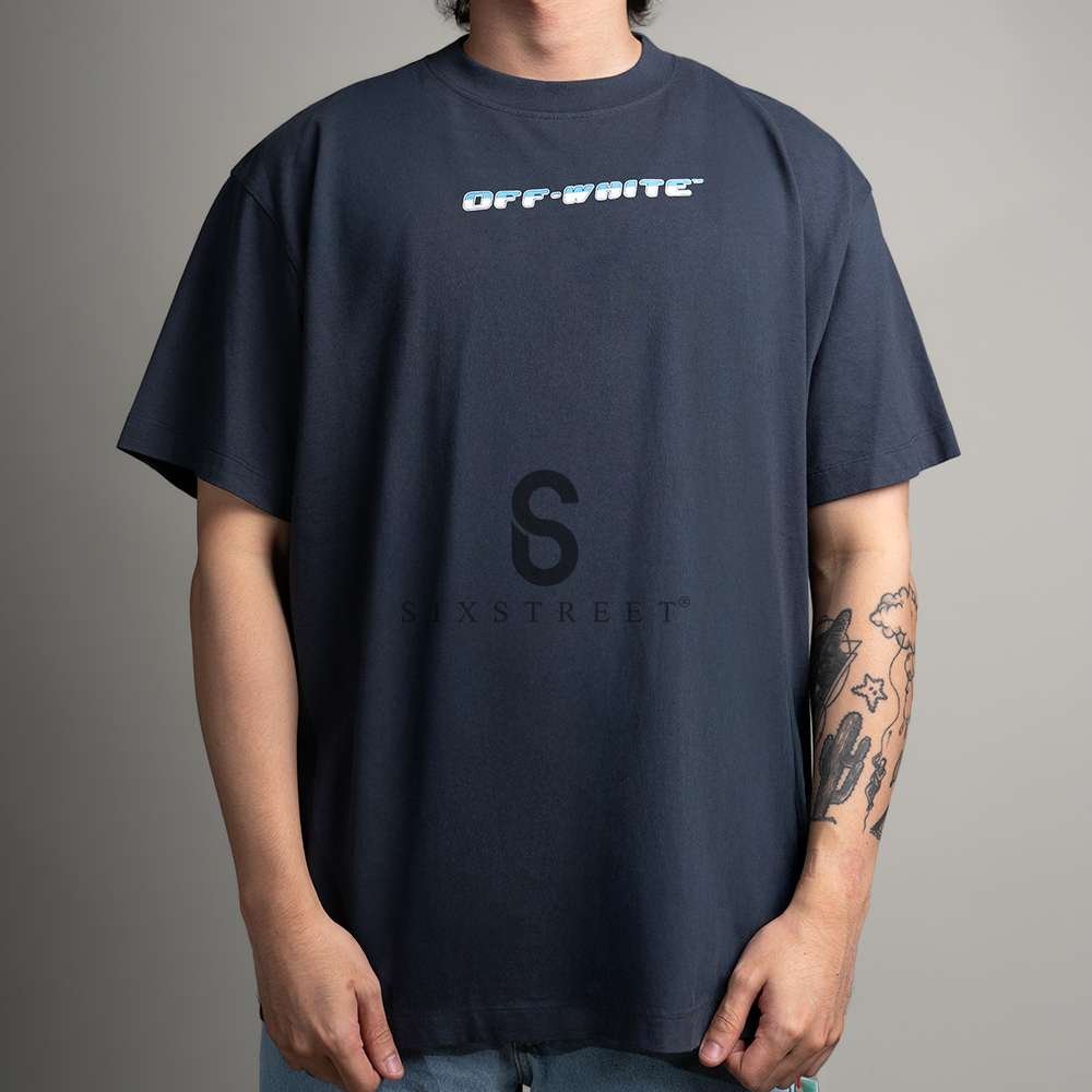 OFF WHITE Tee Between Arrow Over Outerspace Blue