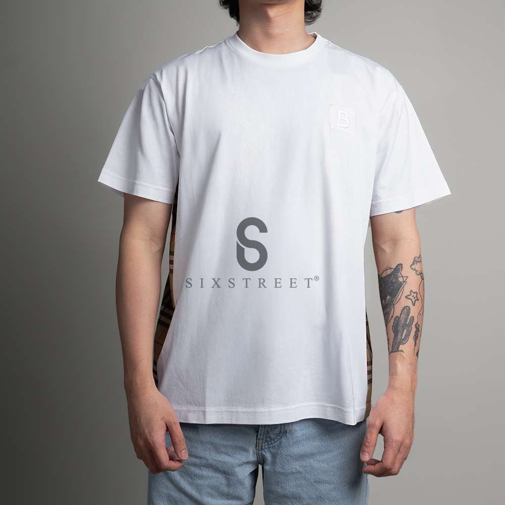 BURBERRY Tee Side Cotton Logo White