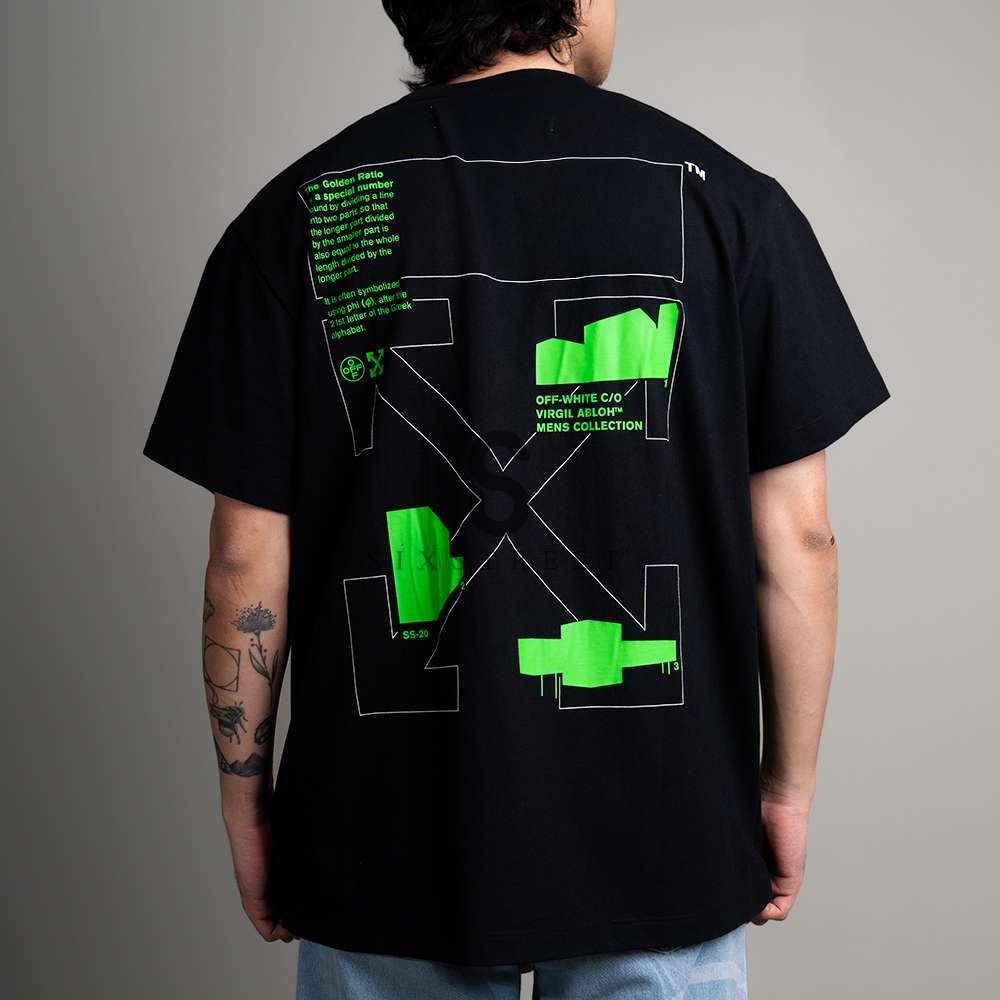 OFF WHITE Tee Arch Shapes S/S Over Green Black