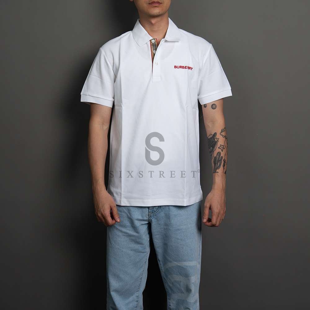 BURBERRY Polo Shirt Hartford Embroidery White