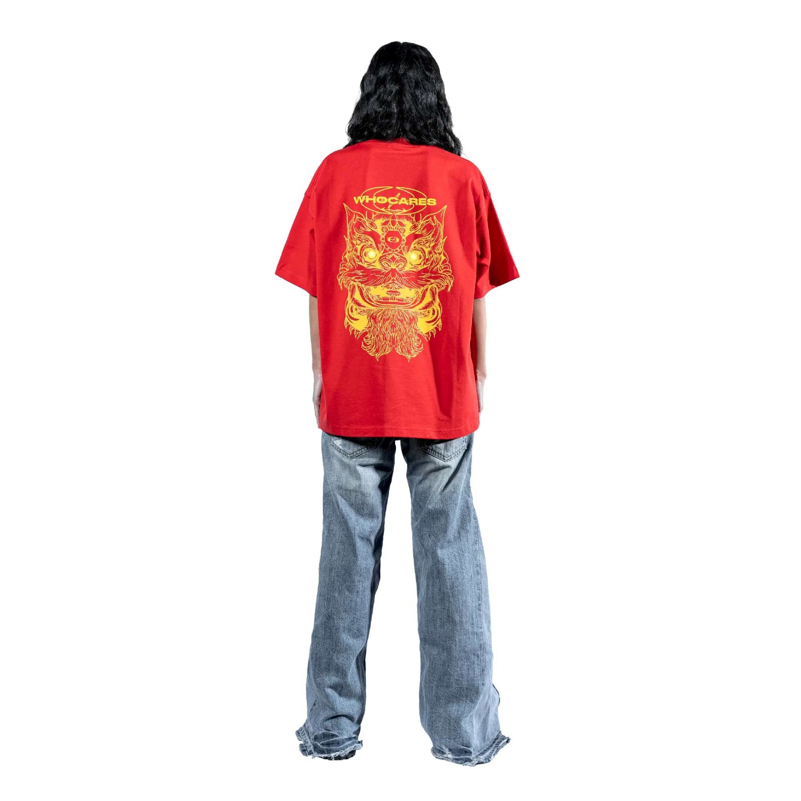WHO CARES Tee Fortune Lion Red