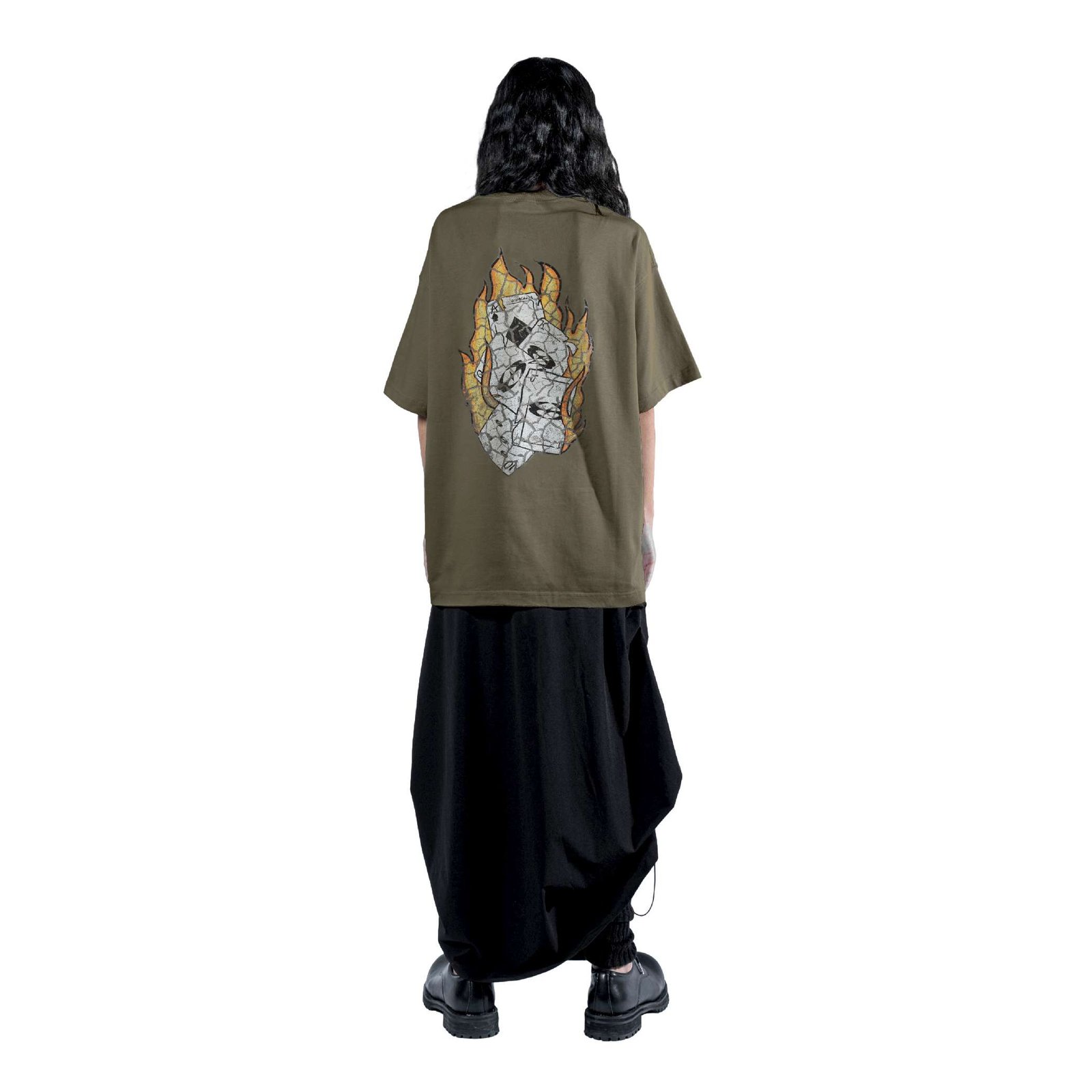 WHO CARES Tee Distressed Royal Flush Brown