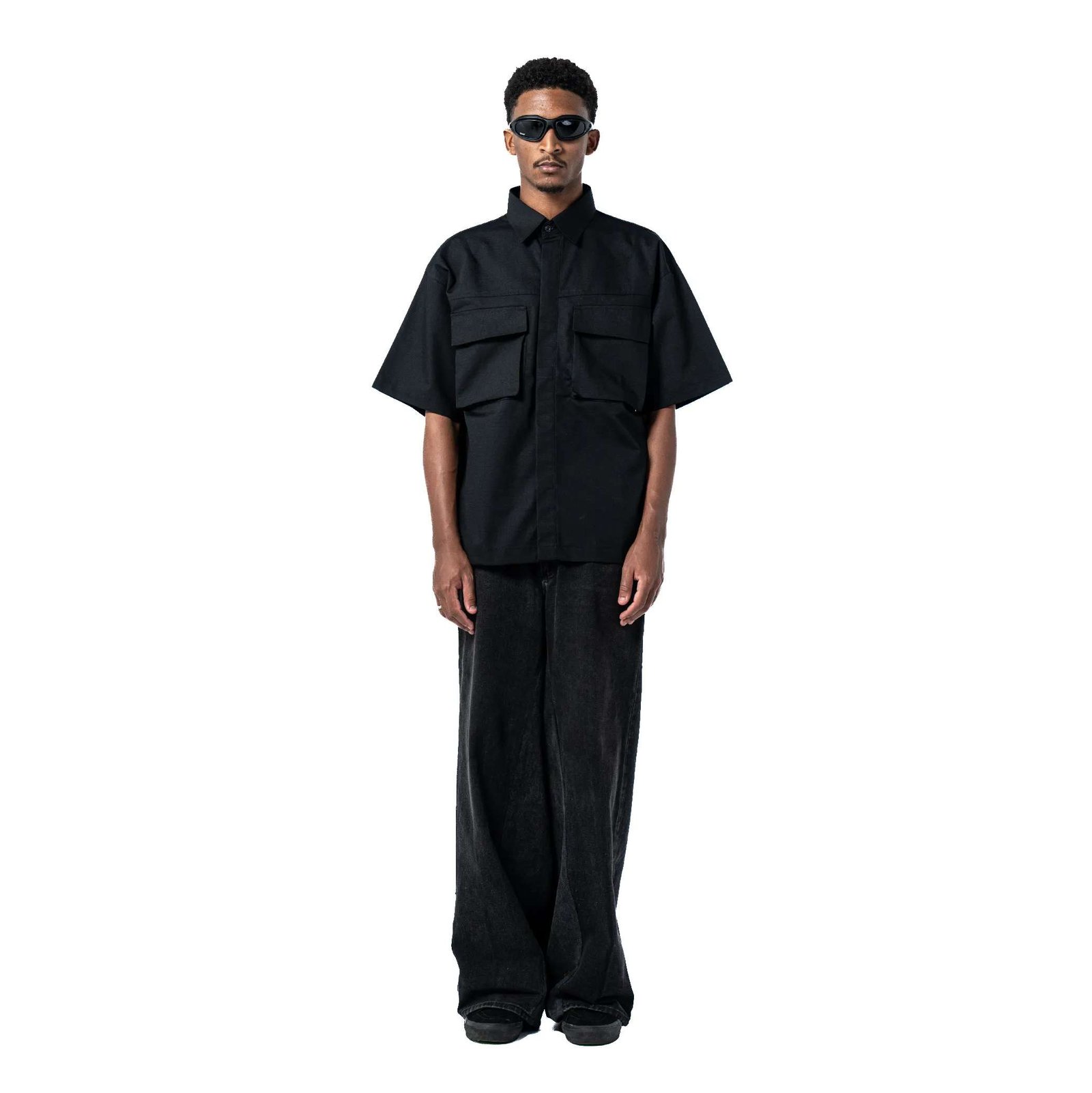 WHO CARES Shirt Classic Patch Work Black