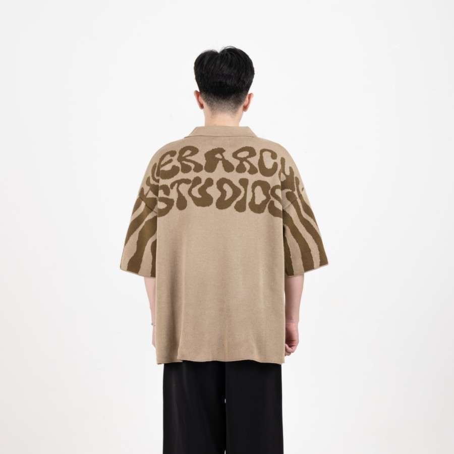 HIERARCHY STUDIOS Shirt Knit Polo Fluid Brown