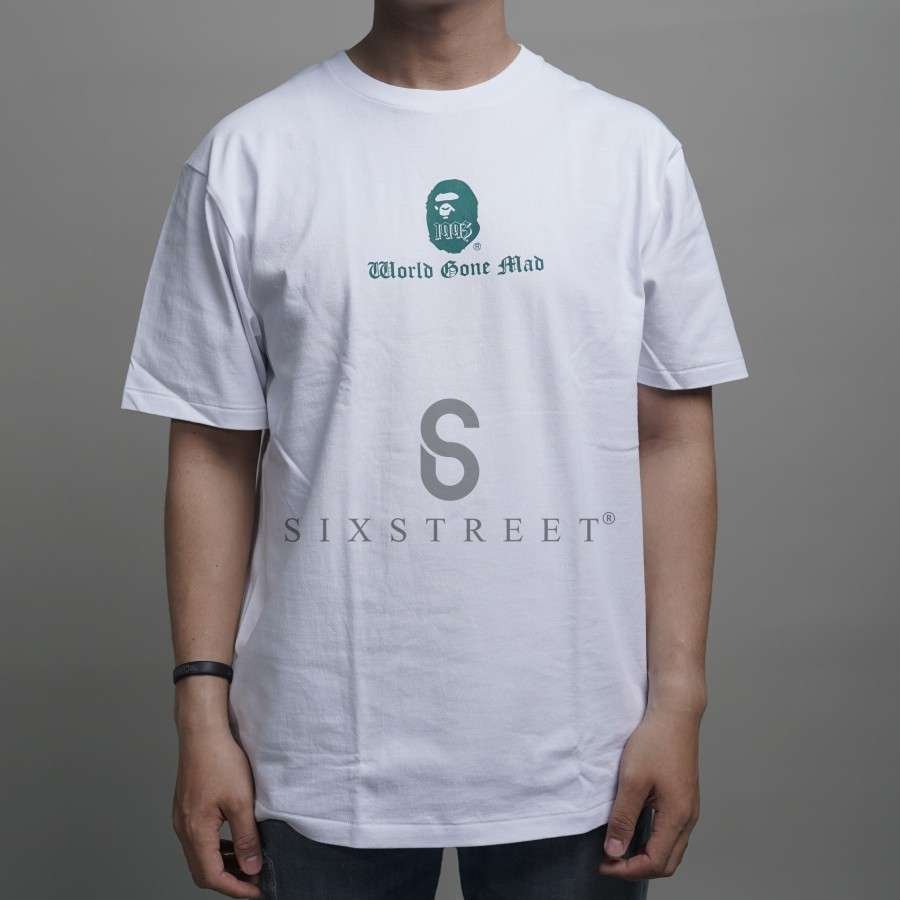 BAPE Tee A Bathing Ape Logo Green White