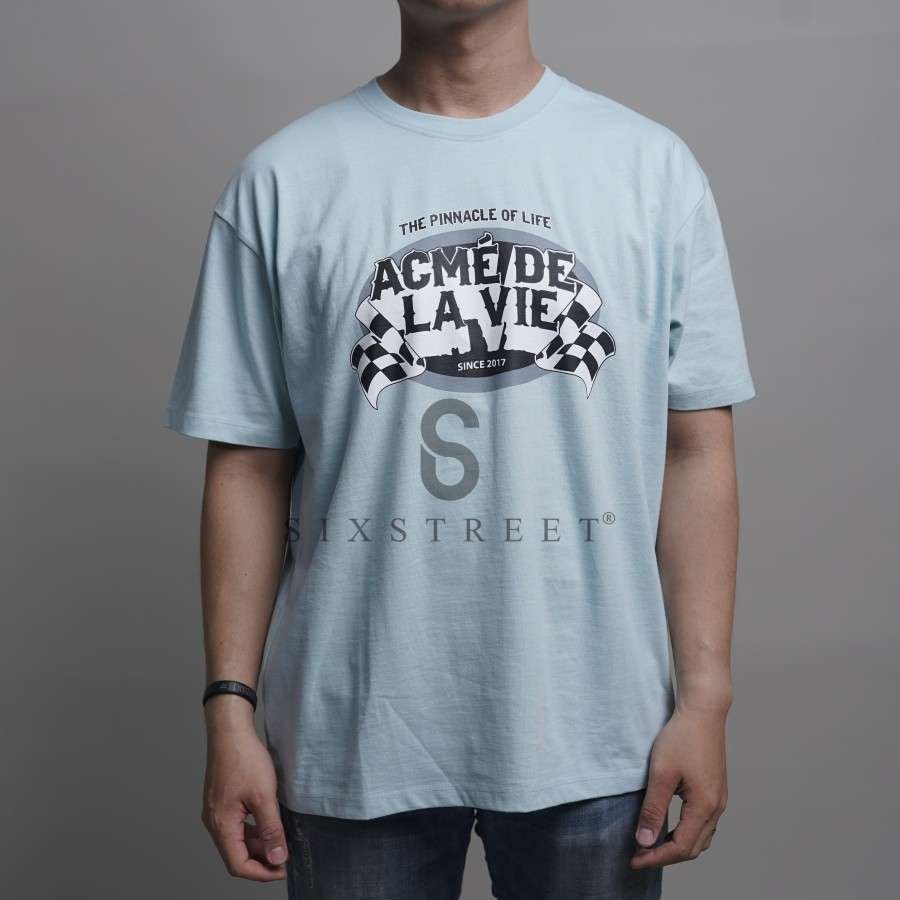 ADLV Tee Racing Flag Sky Blue
