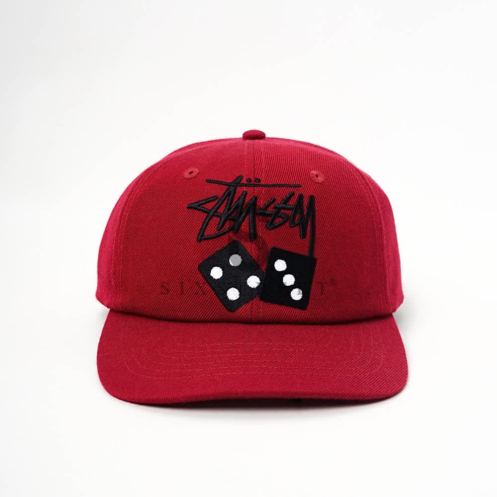 STUSSY Cap Stock Dice Low Pro Maroon