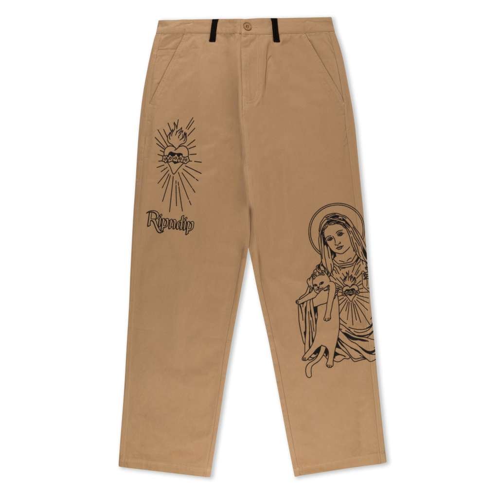 RIPNDIP Pants Mother Mary Tan