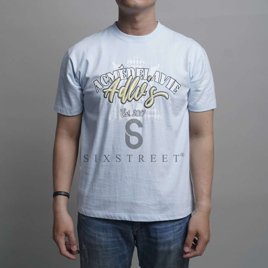 ADLV Tee A Logo Monogram Emboss Embroidery Sky Blue