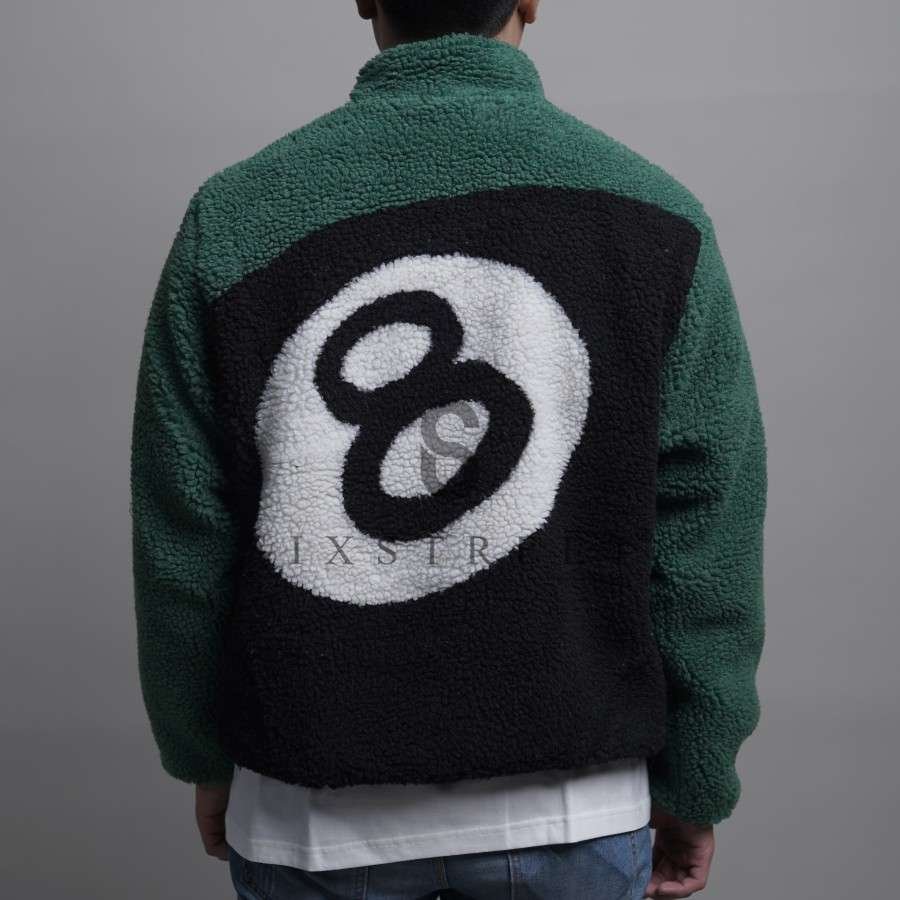STUSSY Jacket 8 Ball Sherpa Reversible Green