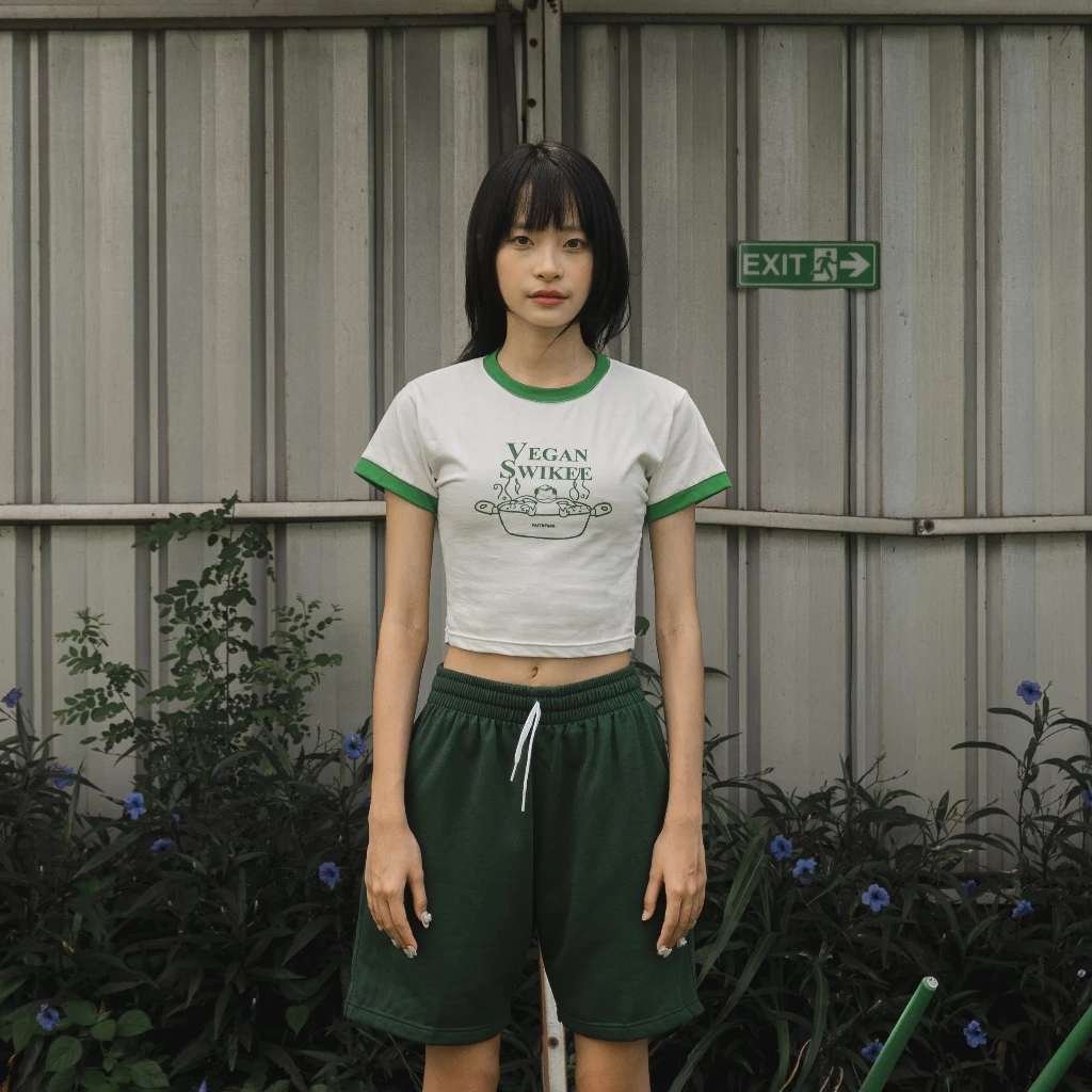 FAITH FADE Tee Crop Frog White