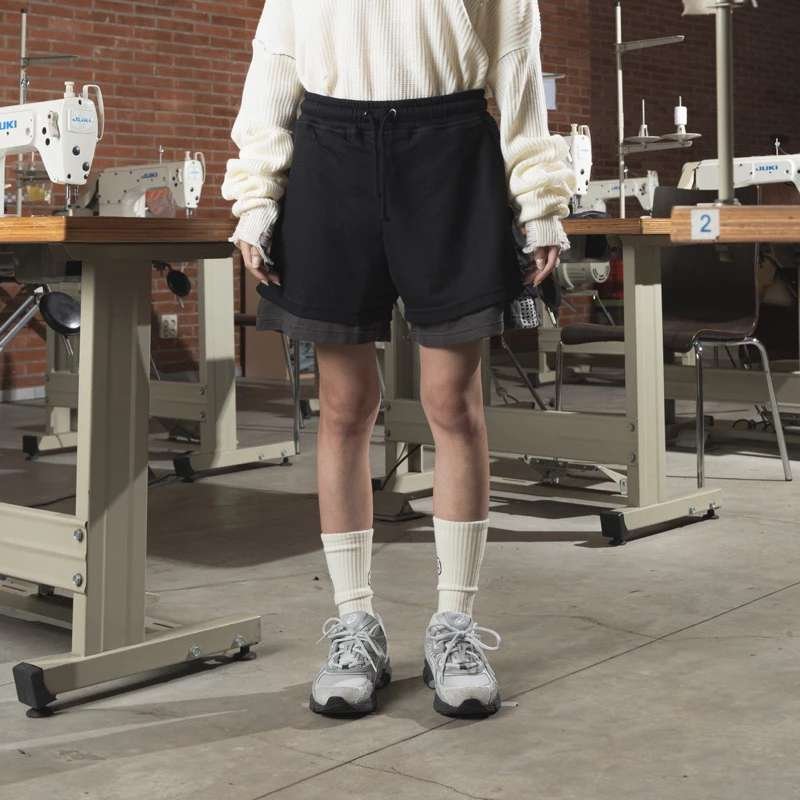 FAITH FADE Short Stripes Mesh Dark Grey