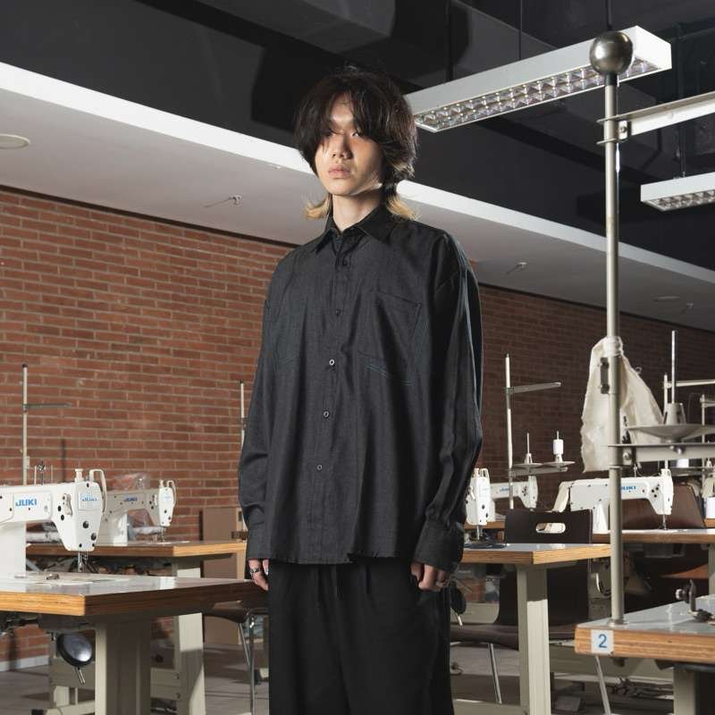 FAITH FADE Shirt Fake Pocket Denim Grey