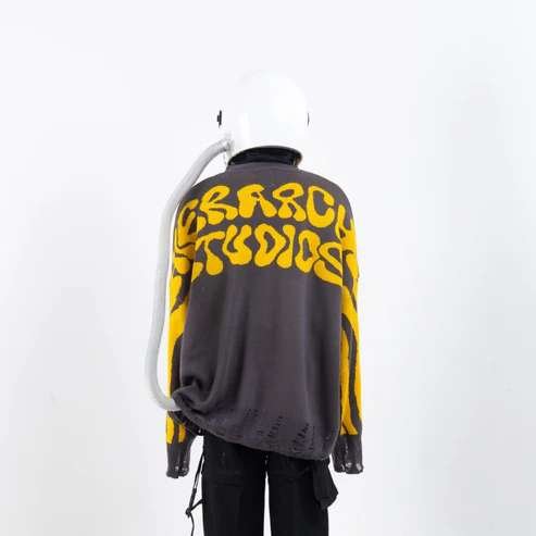 HIERARCHY STUDIOS Sweater Knit Fluid Wide Grey