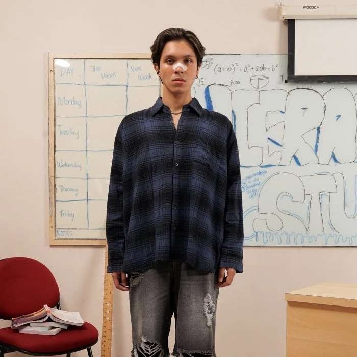 HIERARCHY STUDIOS Shirt Gothic Washed Blue