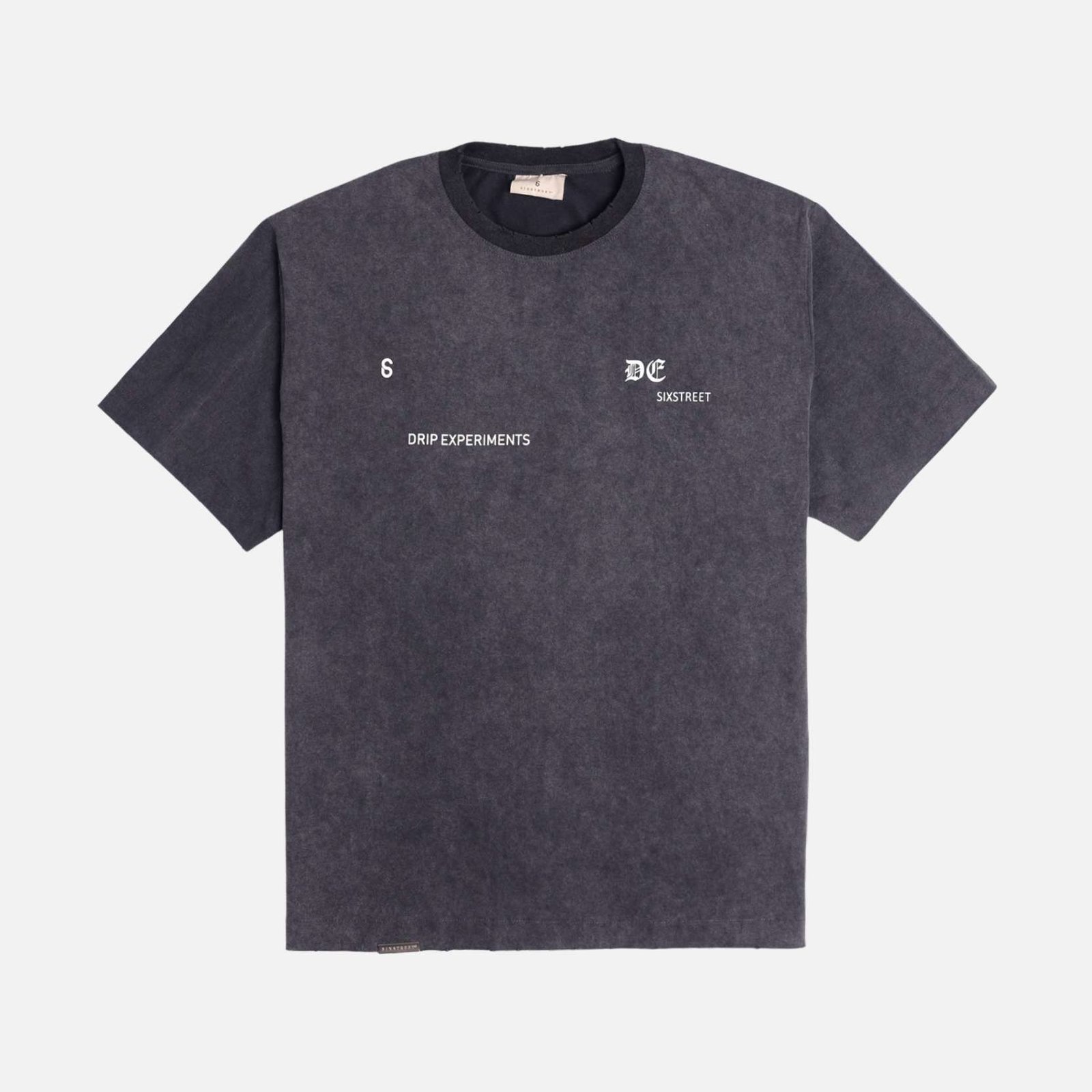 SIXSTREET Tee Drip Artisanal Washed Grey
