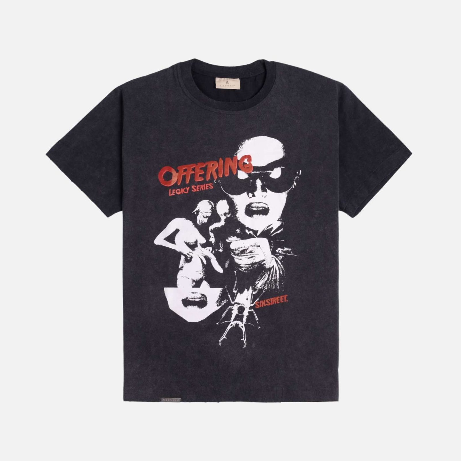 SIXSTREET Tee Offering Vintage Destroy Grey