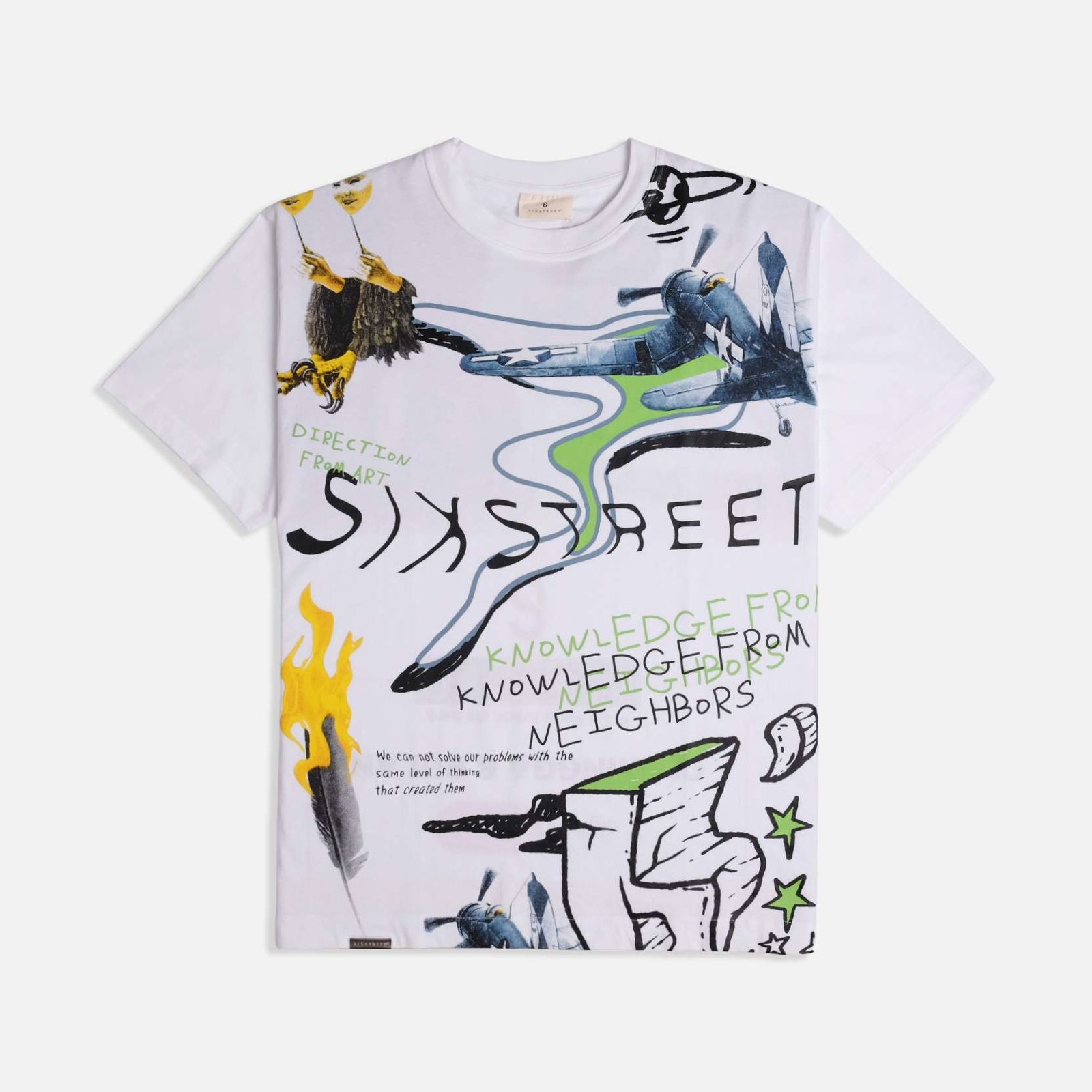 SIXSTREET Tee Knowledge From Neighbors White