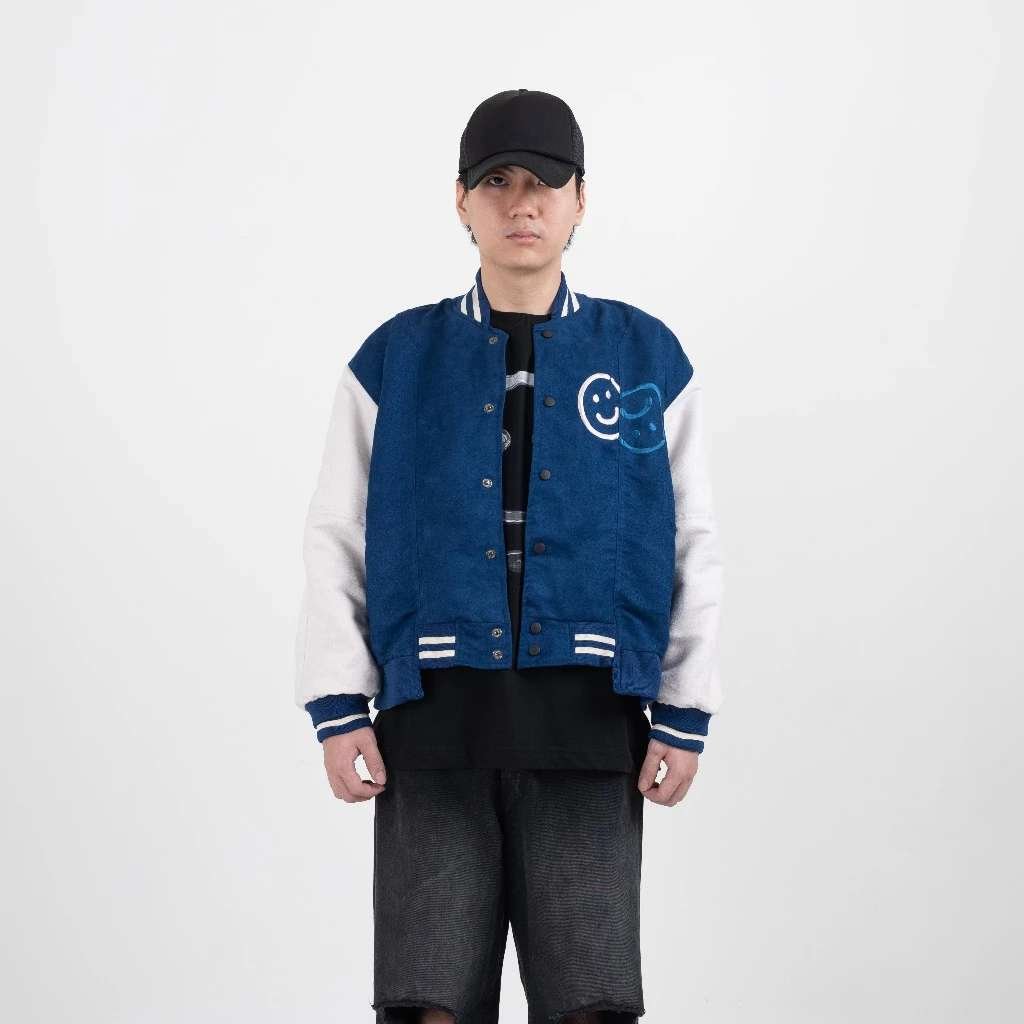 FAITH FADE Jacket Varsity Signature Navy