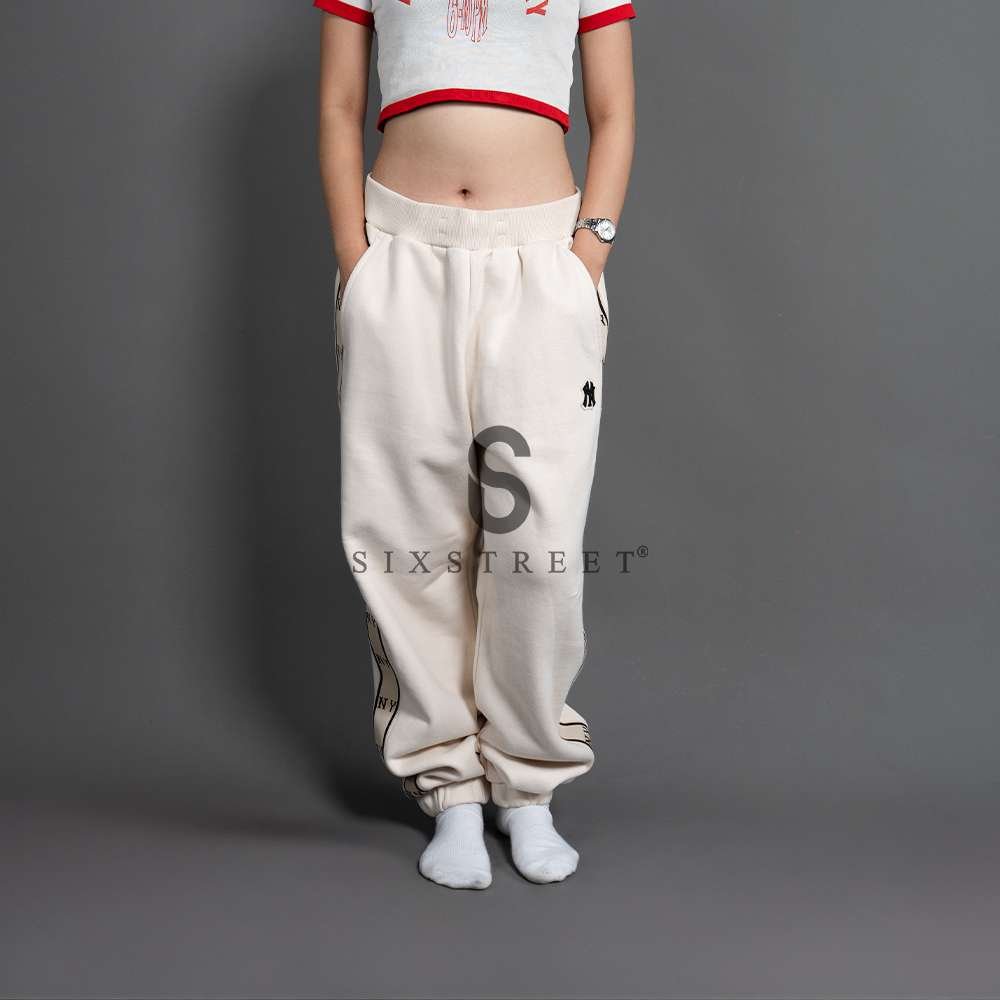 MLB Trackpants Diamon Monogram Tape Loose NY Yankees Beige