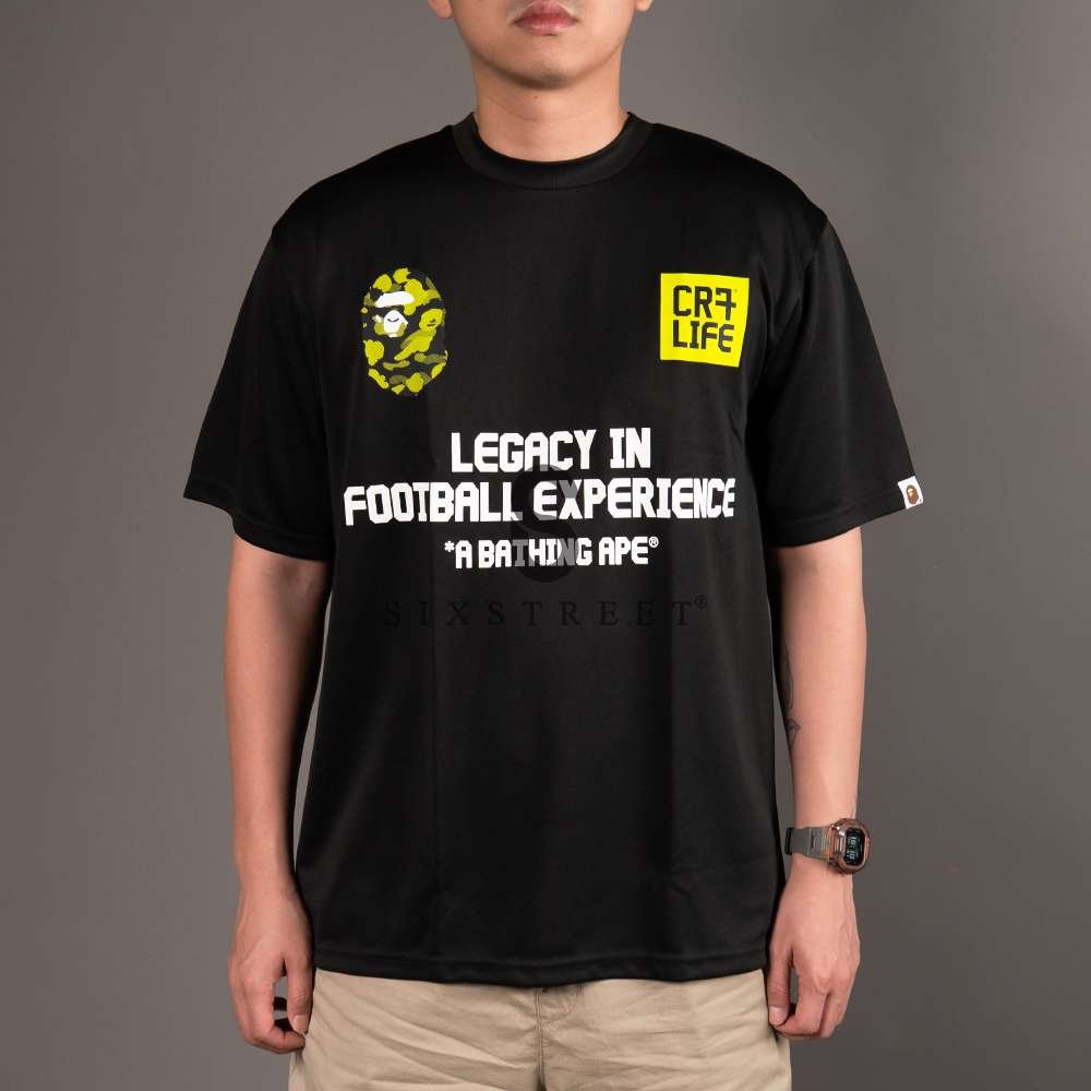 BAPE Jersey x CR7 Life Multi Logo Poly Relaxed Fit Black