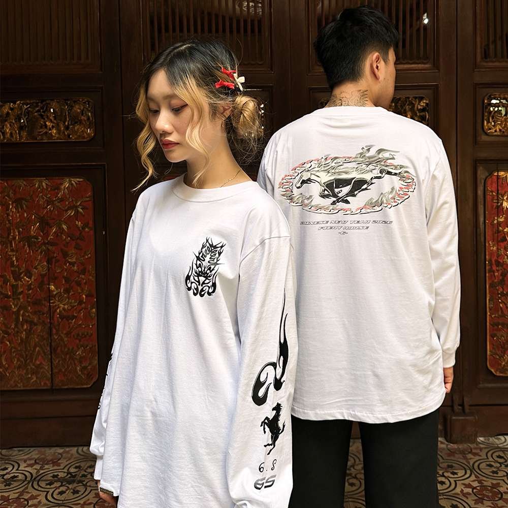SIXSTREET L/S Fiery Silver Horse White