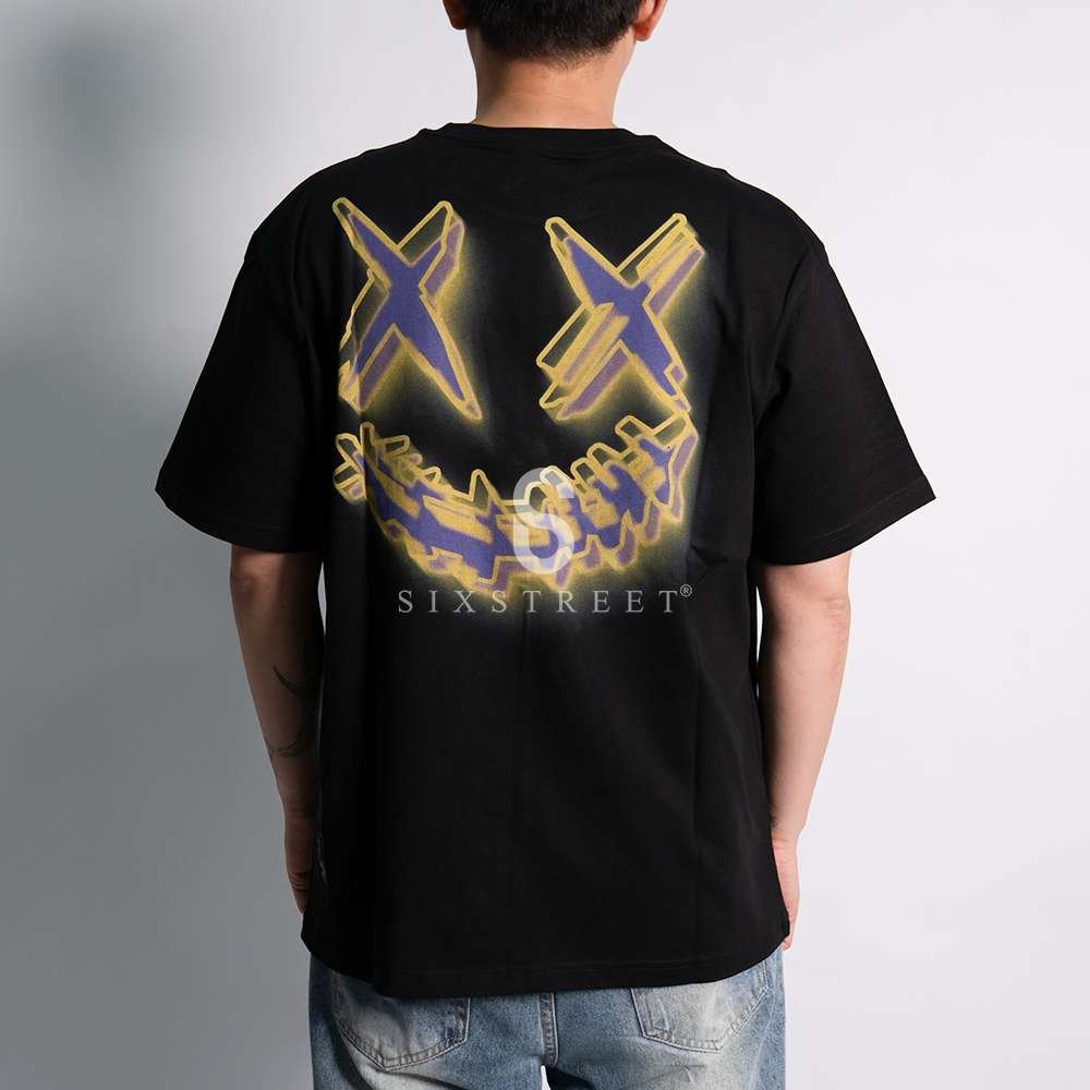 RIC Tee Illusion Smiley Black