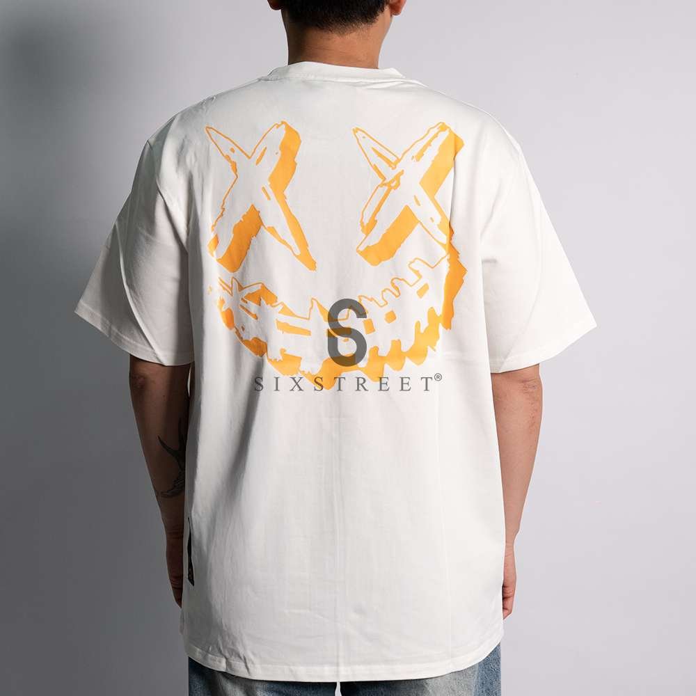 RIC Tee Vintage Ripped Smiley Broken White