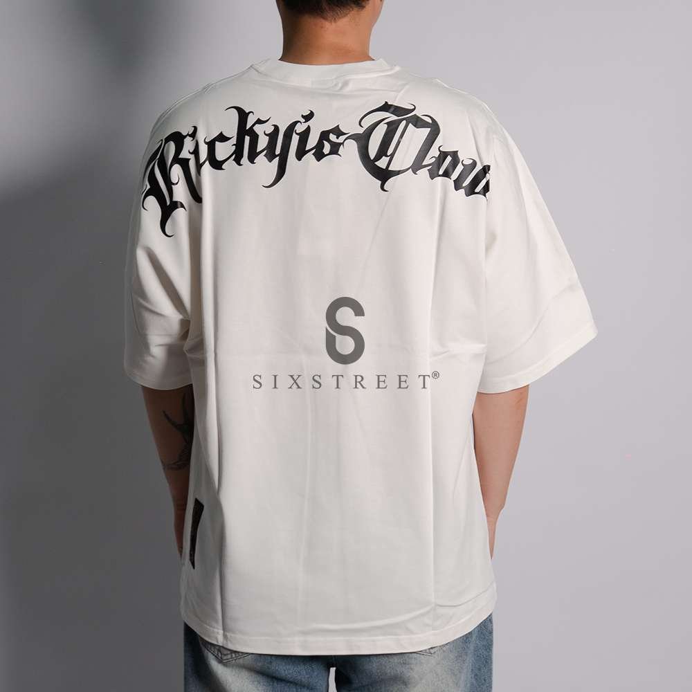 RIC Tee Gothic Font Batwing Broken White