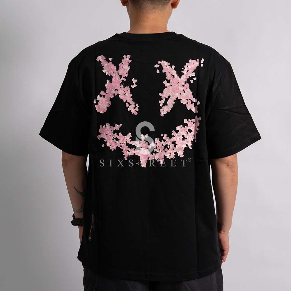 RIC Tee Flower Logo Pink Black