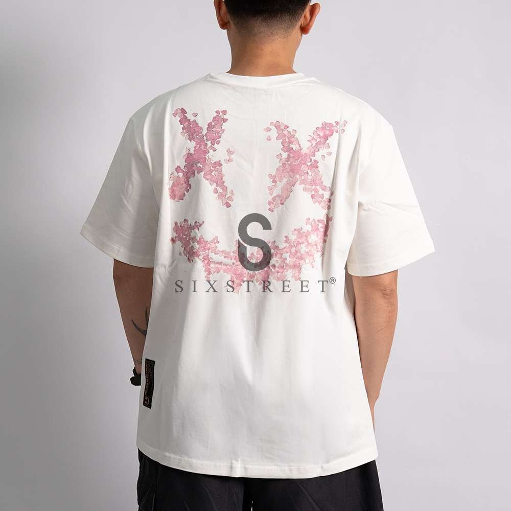 RIC Tee Flower Logo Pink Broken White