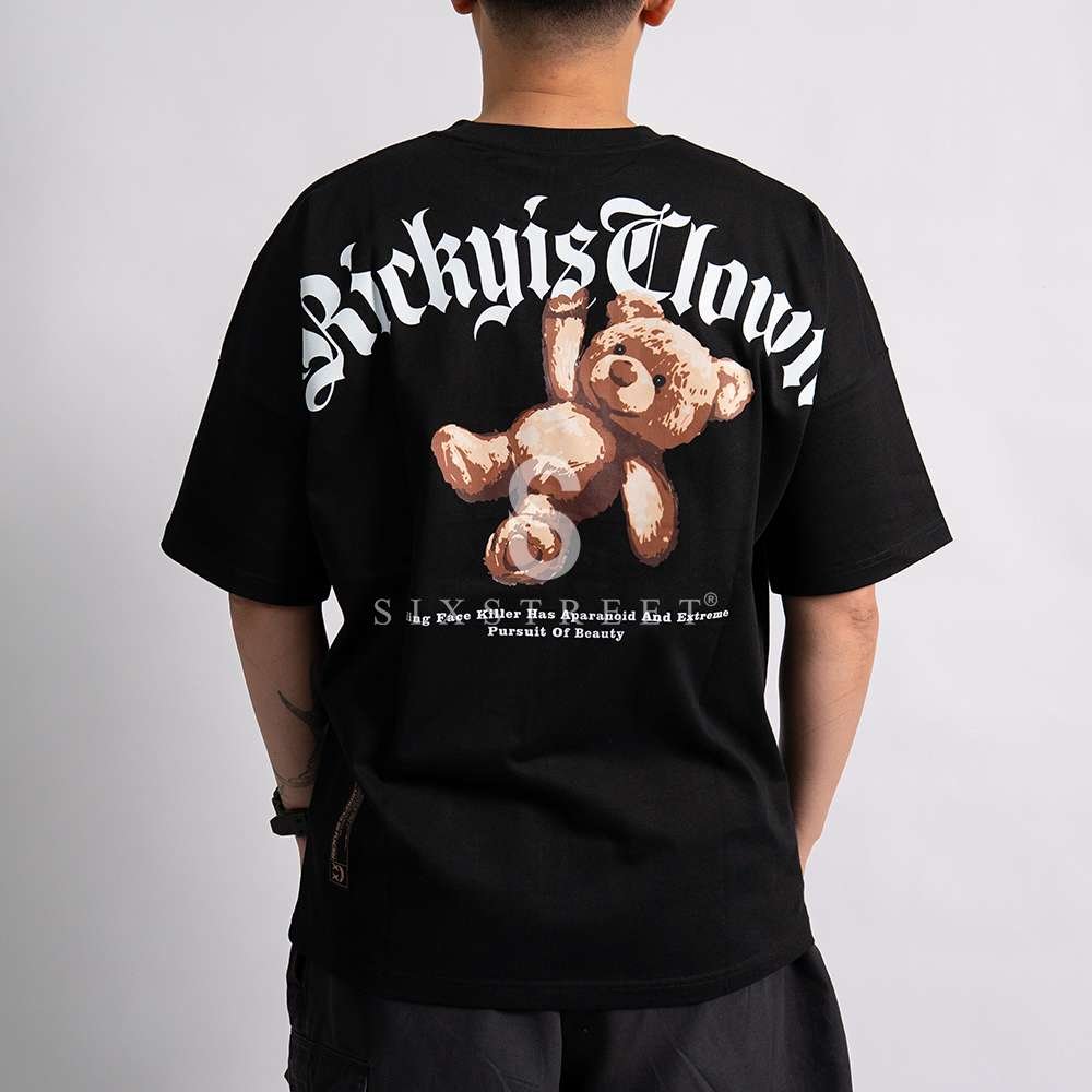 RIC Tee Gothic Font Teddy Bear Black